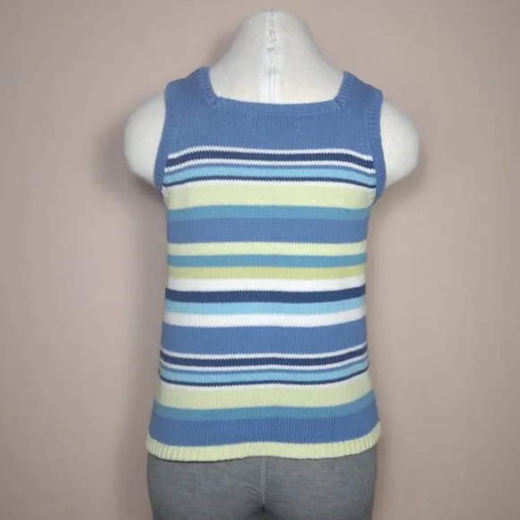 Square Neck Striped Sleeveless Sweater - Picture 4 of 13
